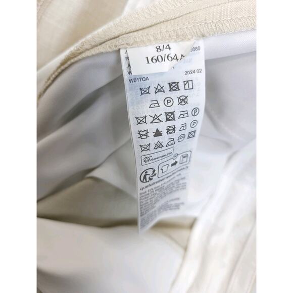 AllSaints Whitney Linen Blend Straight Ankle Trousers Women 4 Neutral Beige - Picture 11 of 15